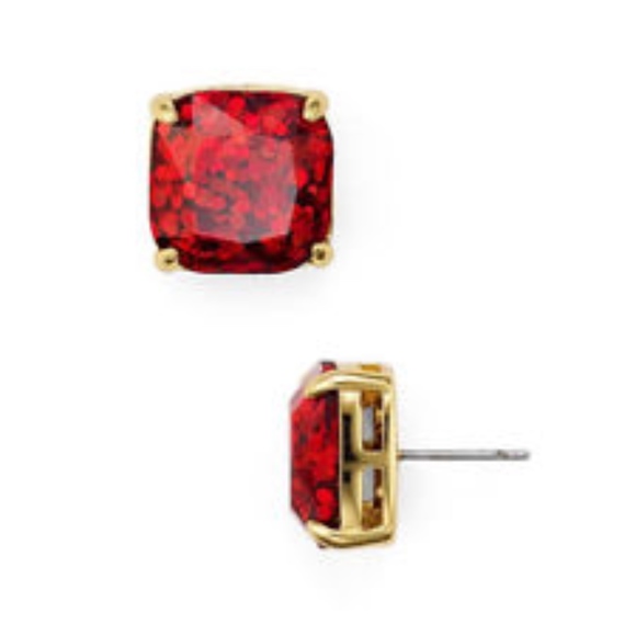 kate spade Jewelry - Kate Spade Red Glitter Stud Earrings
